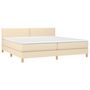 Voir la diapositive 4 : VIDAXL Sommier a lattes de lit et matelas et LED Creme 200x200cm Tissu