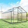 Voir la diapositive 3 : OUTSUNNY Serre de jardin 8,45 m² aluminium avec parois polycarbonate porte 2 lucarnes