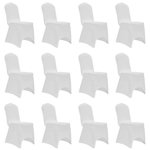 VIDAXL Housses elastiques de chaise Blanc 12 pcs