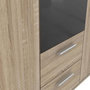 Voir la diapositive 3 : MARKET24 Armoire 3 portes battantes avec 1 miroir + 2 tiroirs - Décor chene Sonoma - L 121 x P 54 x H 200,1 cm - SELKEÄ