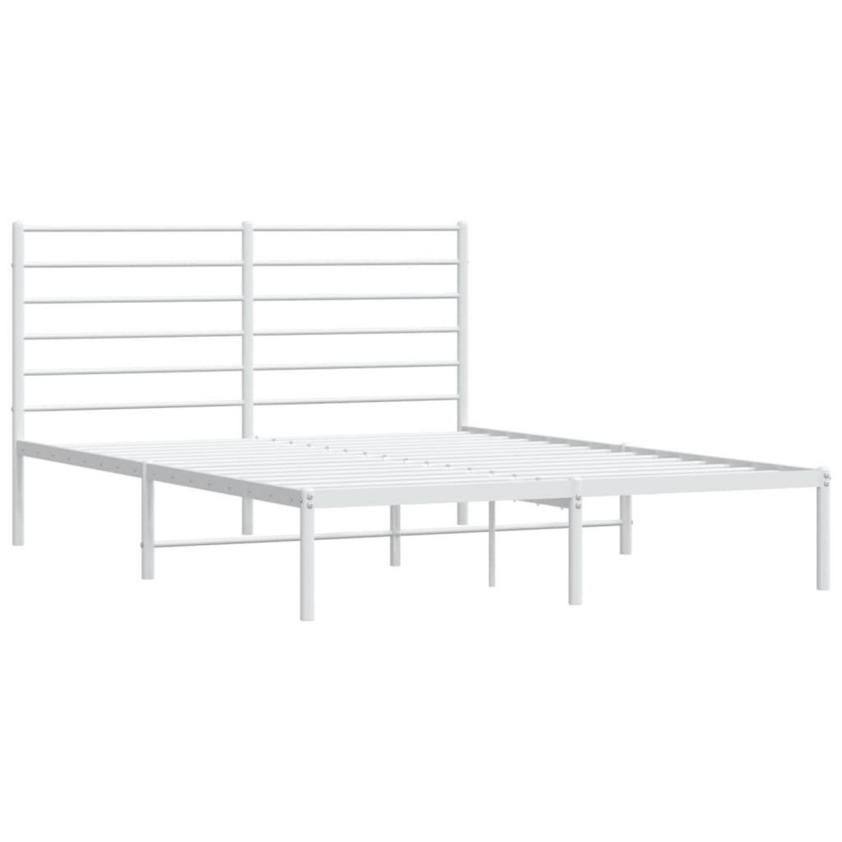 VIDAXL Cadre de lit metal sans matelas et tete de lit blanc 140x200 cm