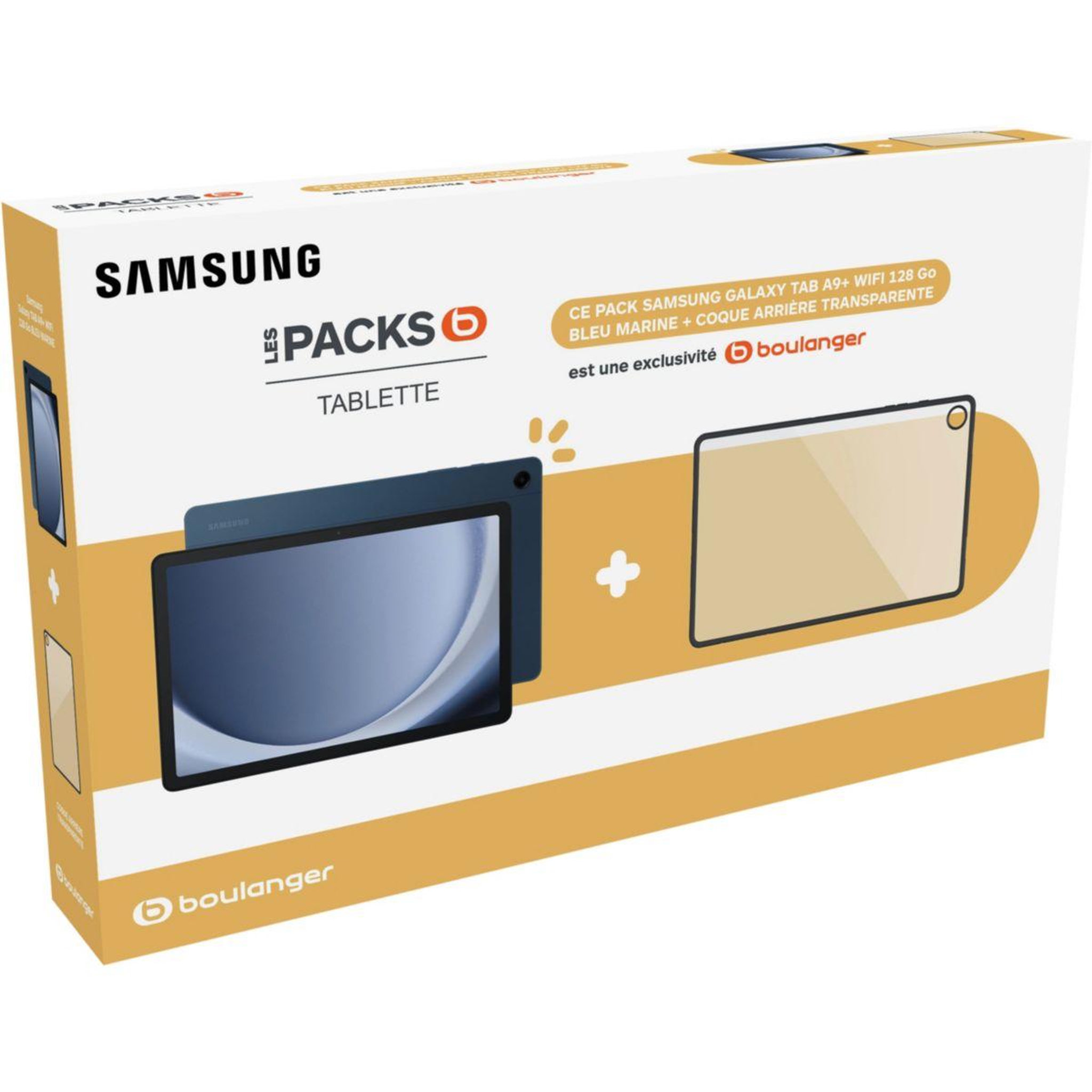 Voir la diapositive 2 : Samsung Tablette Android Pack A9+ 128Go Bleu + Coque Transparente