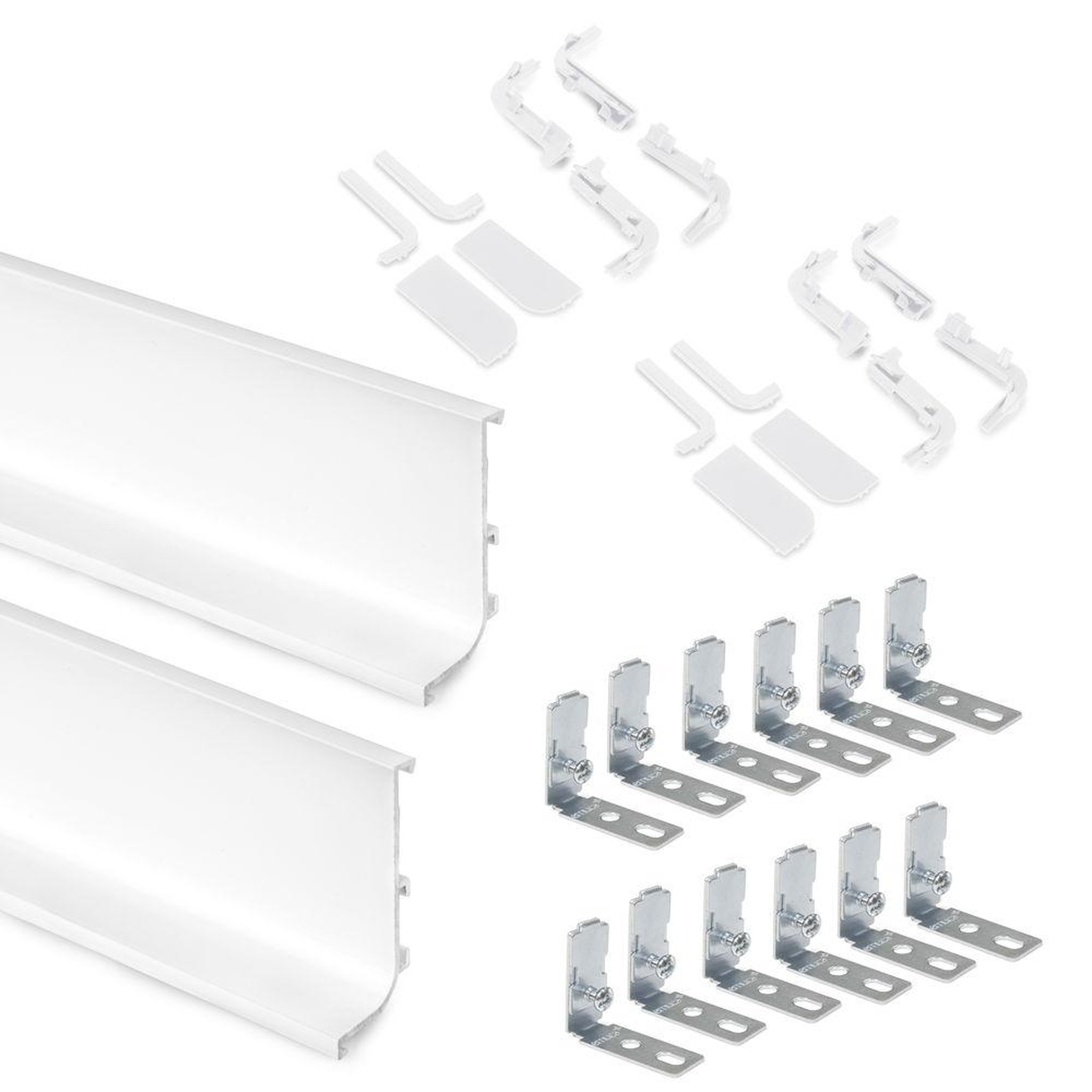 EMUCA SRL Kit Gola de profil supérieur pour meubles de cuisine, Peint en blanc
