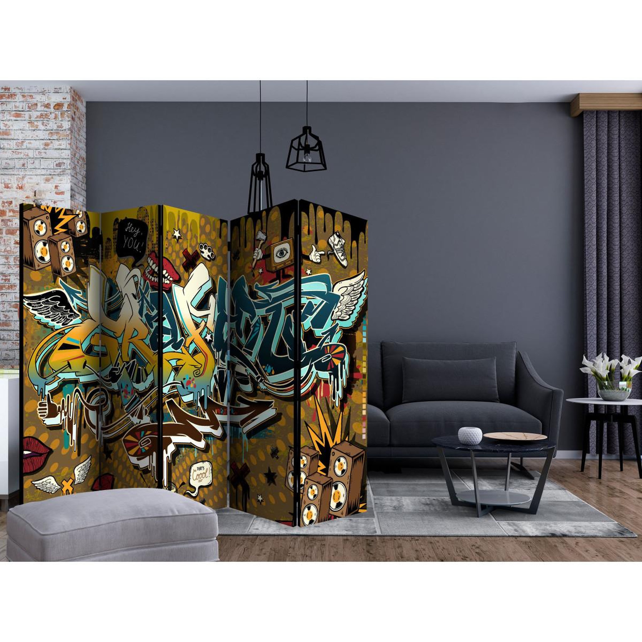Voir la diapositive 2 : Paris Prix Paravent 5 volets  that's cool  172x225cm