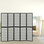 VIDAXL Cloison de separation pliable 5 panneaux 200x170 cm Noir