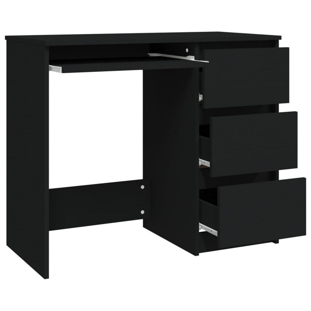 VIDAXL Bureau Noir 90x45x76 cm Bois d'ingenierie