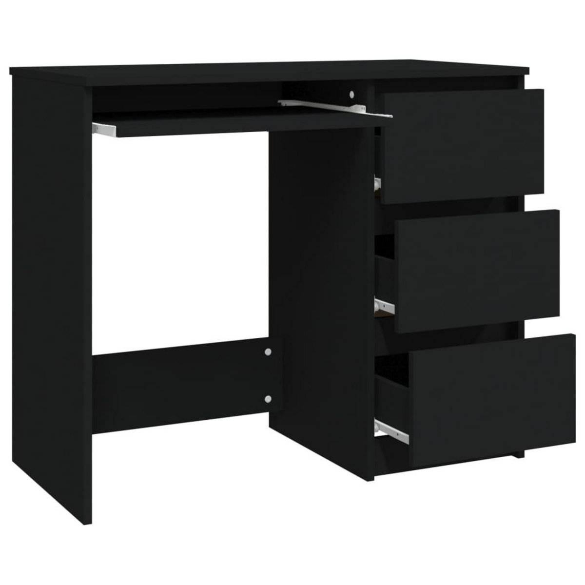 VIDAXL Bureau Noir 90x45x76 cm Bois d'ingenierie