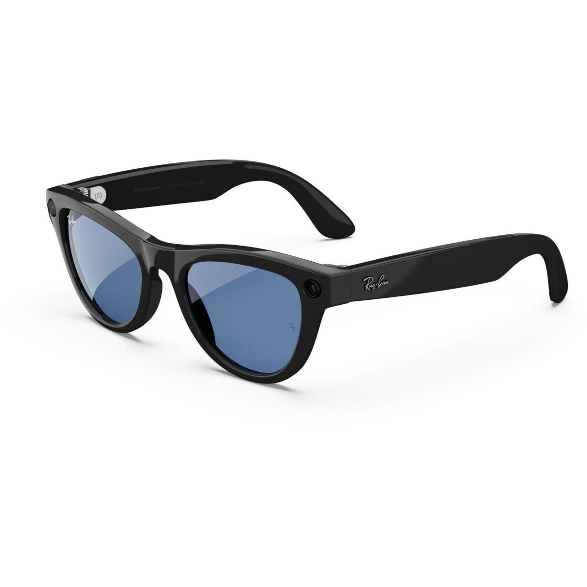 META Lunettes connectées Ray-Ban Skyler, Noir brillant, Transitions® Bleu Céruléen