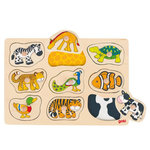 Goki GOKI Wooden animal Bubble Puzzle, 9st.