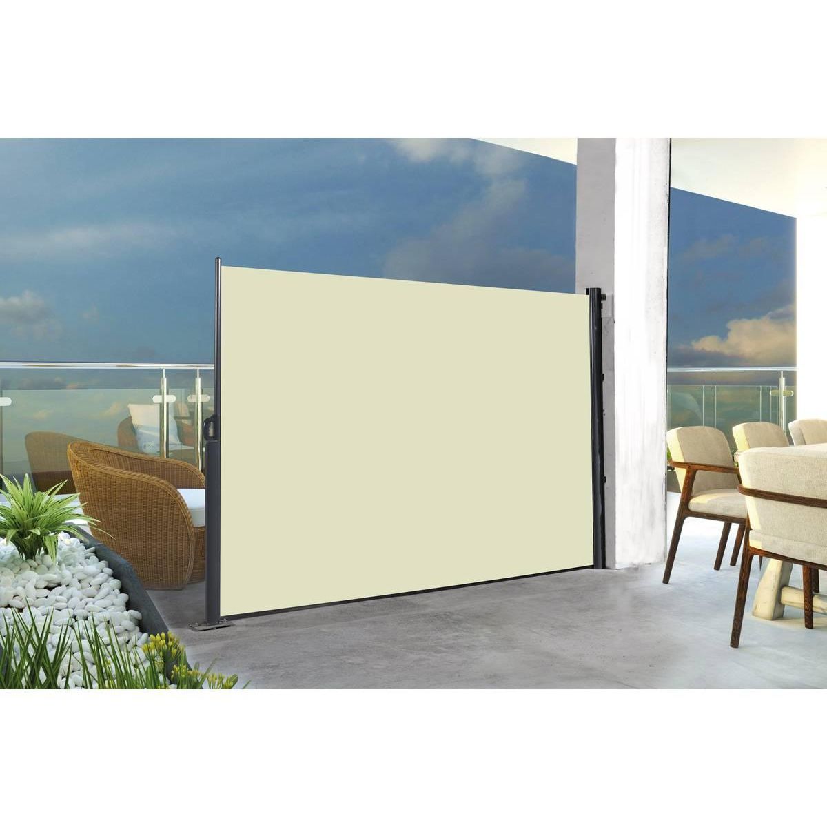 Habitat et Jardin Paravent rétractable  Vento  - 3 x 1.6 m - Ecru