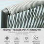 Voir la diapositive 4 : OUTSUNNY Salon de jardin d'angle 5 places 4 pièces coussins inclus alu. résine tressée gris
