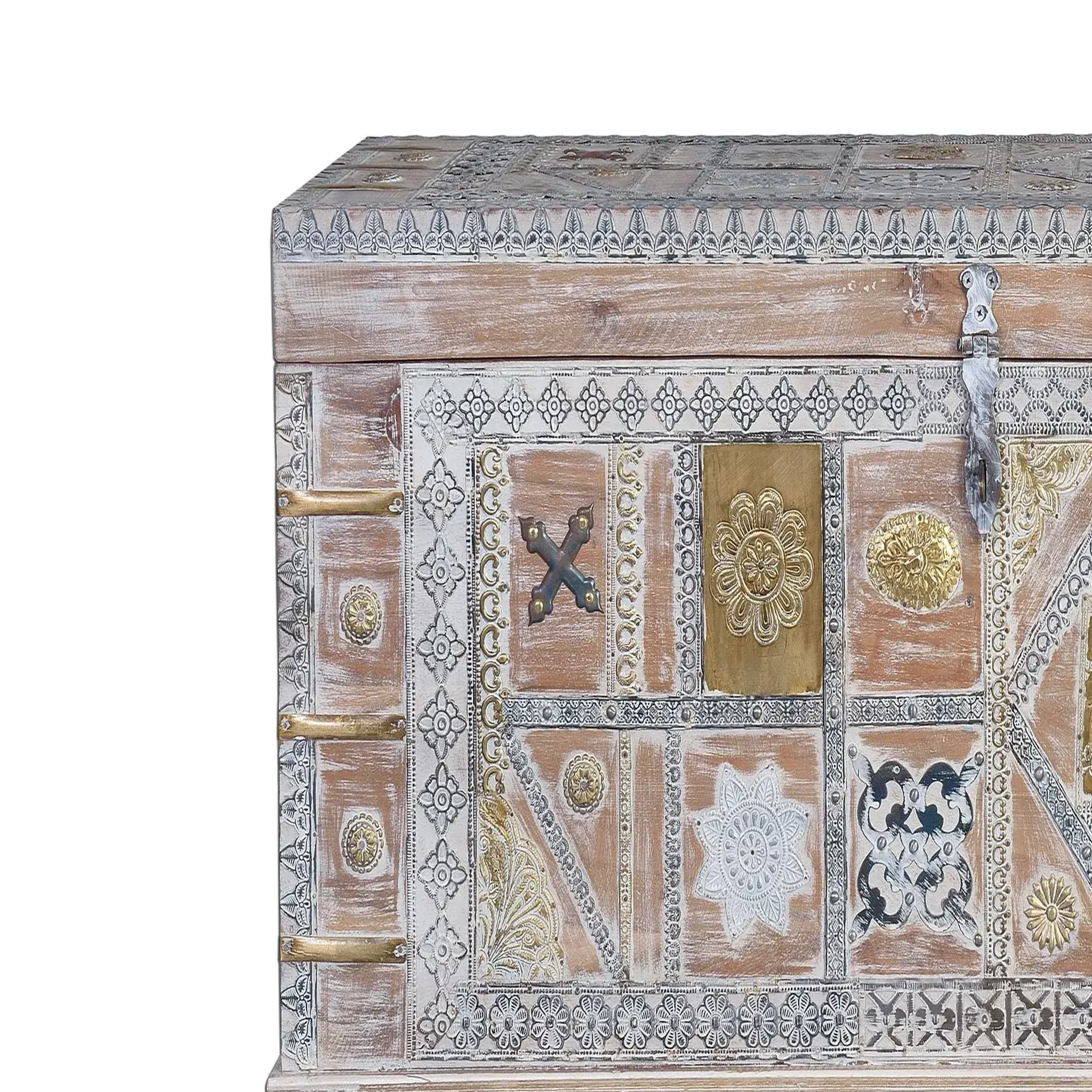 Voir la diapositive 4 : GINER Y COLOMER SL Coffre en bois de manguier 100 cm style rustique