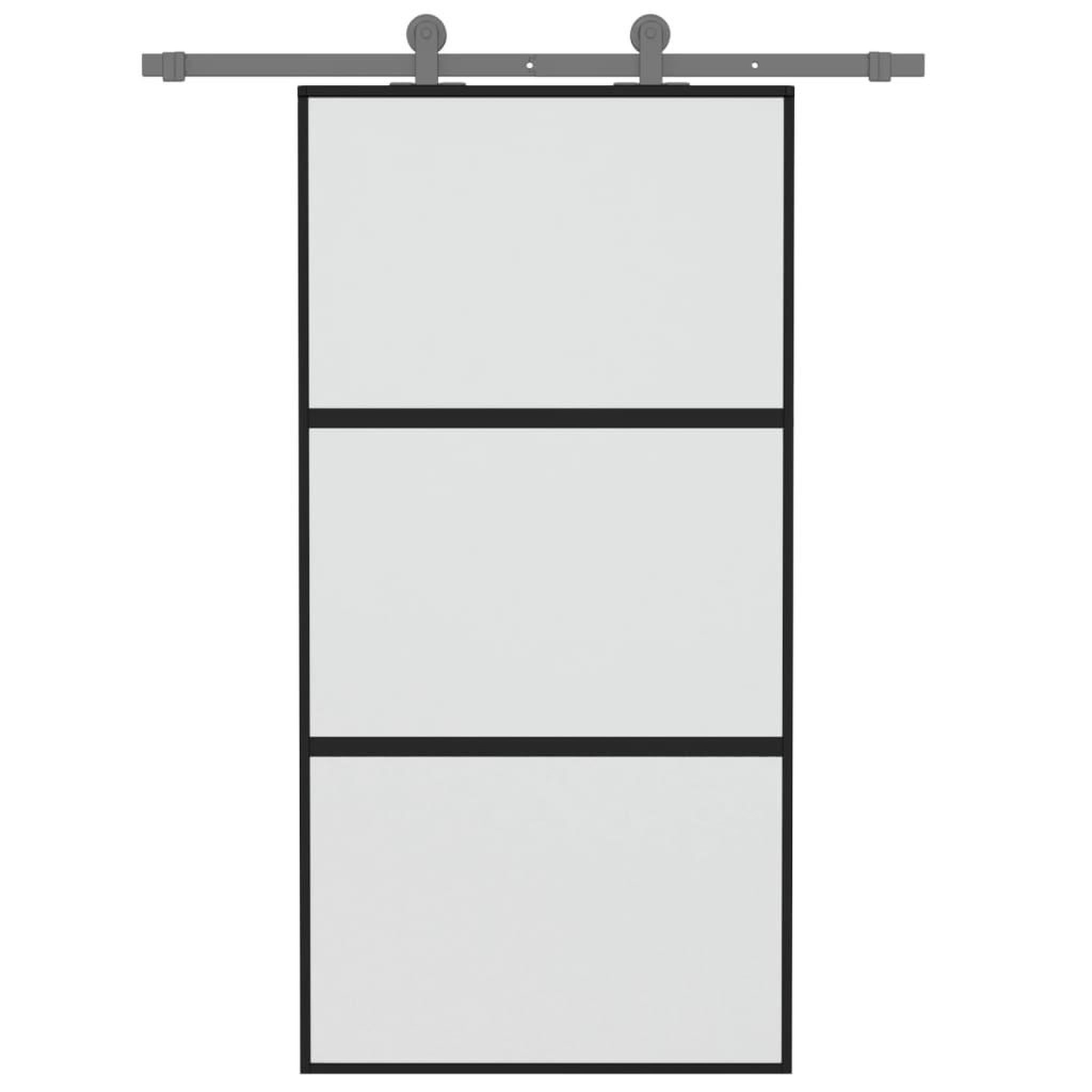 Voir la diapositive 3 : VIDAXL Porte coulissante noir 102,5x205 cm verre trempe aluminium