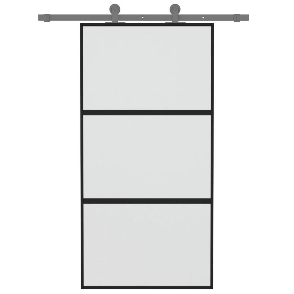 VIDAXL Porte coulissante noir 102,5x205 cm verre trempe aluminium