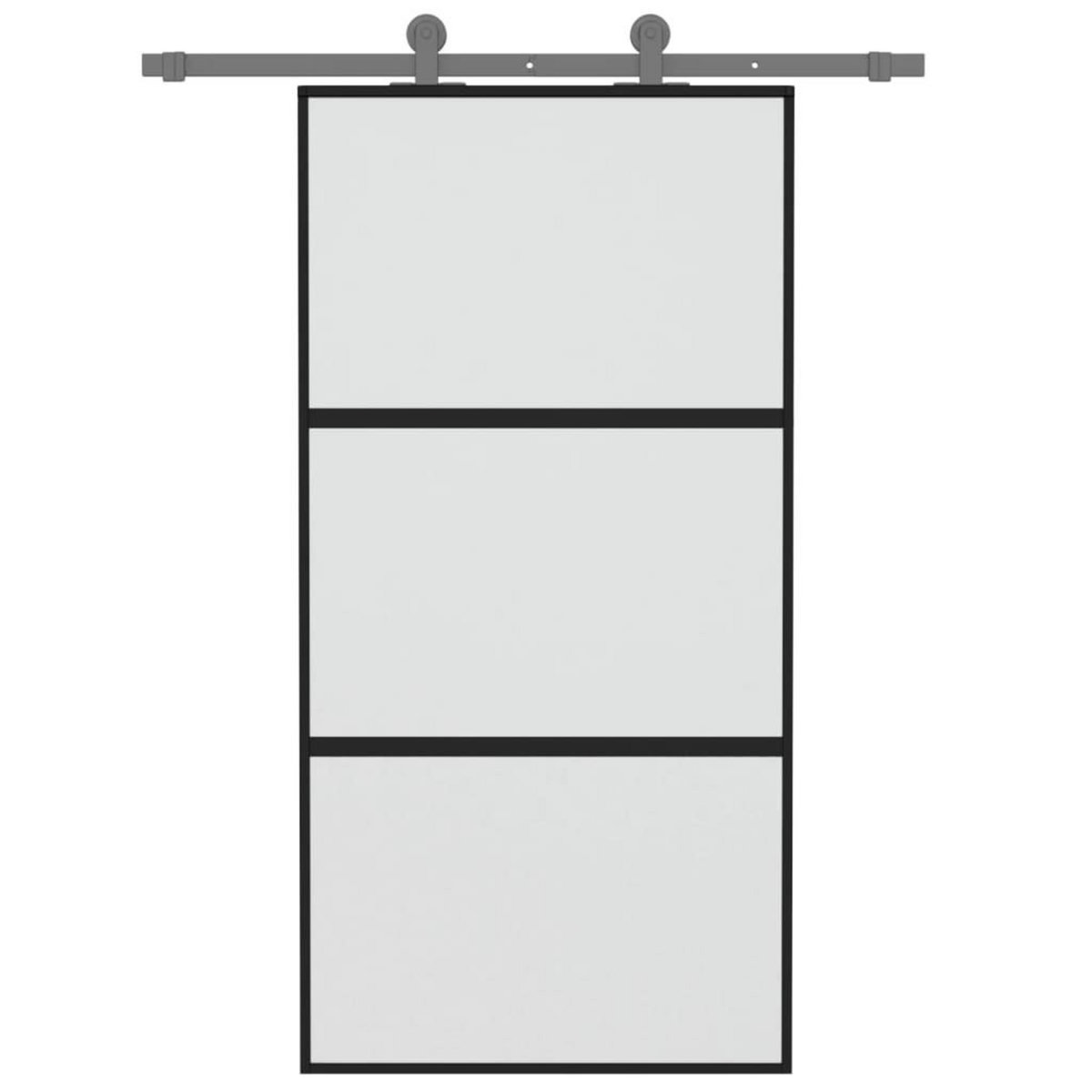 VIDAXL Porte coulissante noir 102,5x205 cm verre trempe aluminium