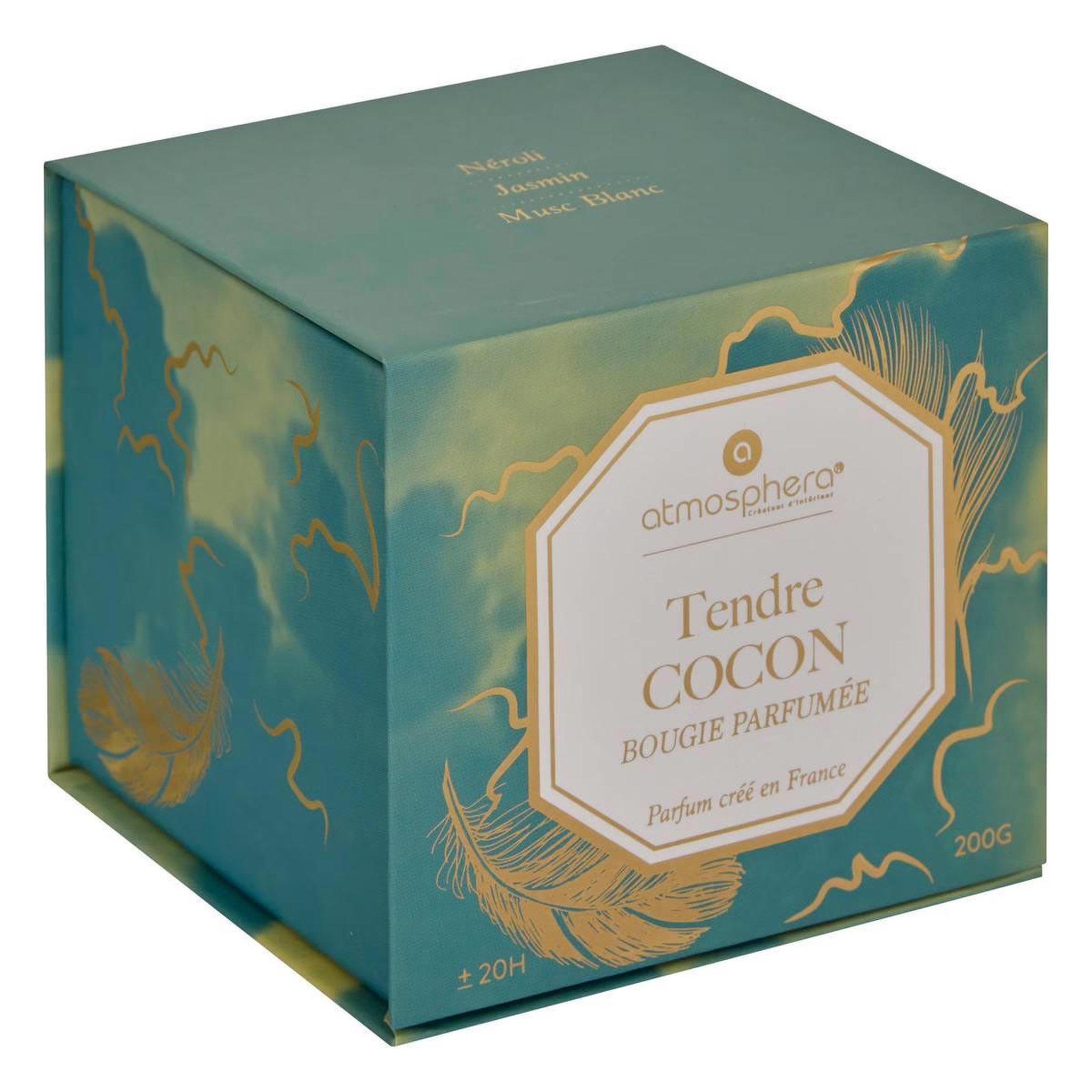 Voir la diapositive 3 : ATMOSPHERA Bougie parfumée en verre  elisa  200g tendre coton