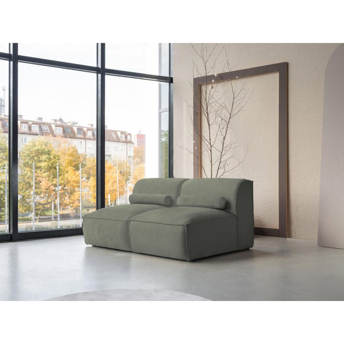 BEST MOBILIER Felix - canapé modulable 2 places en tissu texturé