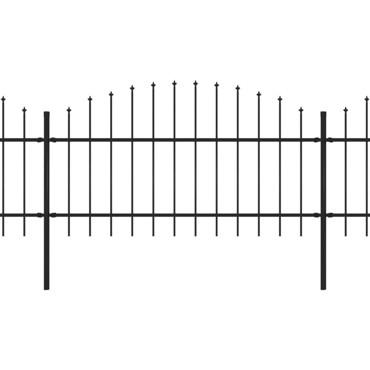 VIDAXL Cloture de jardin a dessus en lance Acier (1-1,25)x13,6 m Noir