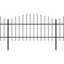 Voir la diapositive 2 : VIDAXL Cloture de jardin a dessus en lance Acier (1-1,25)x13,6 m Noir