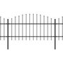 Voir la diapositive 2 : VIDAXL Cloture de jardin a dessus en lance Acier (1-1,25)x13,6 m Noir