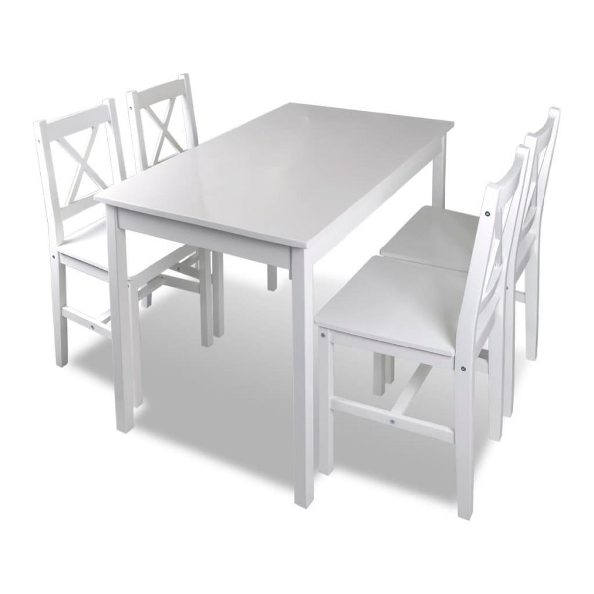 VIDAXL Ensemble de salle a manger 5 pcs Blanc