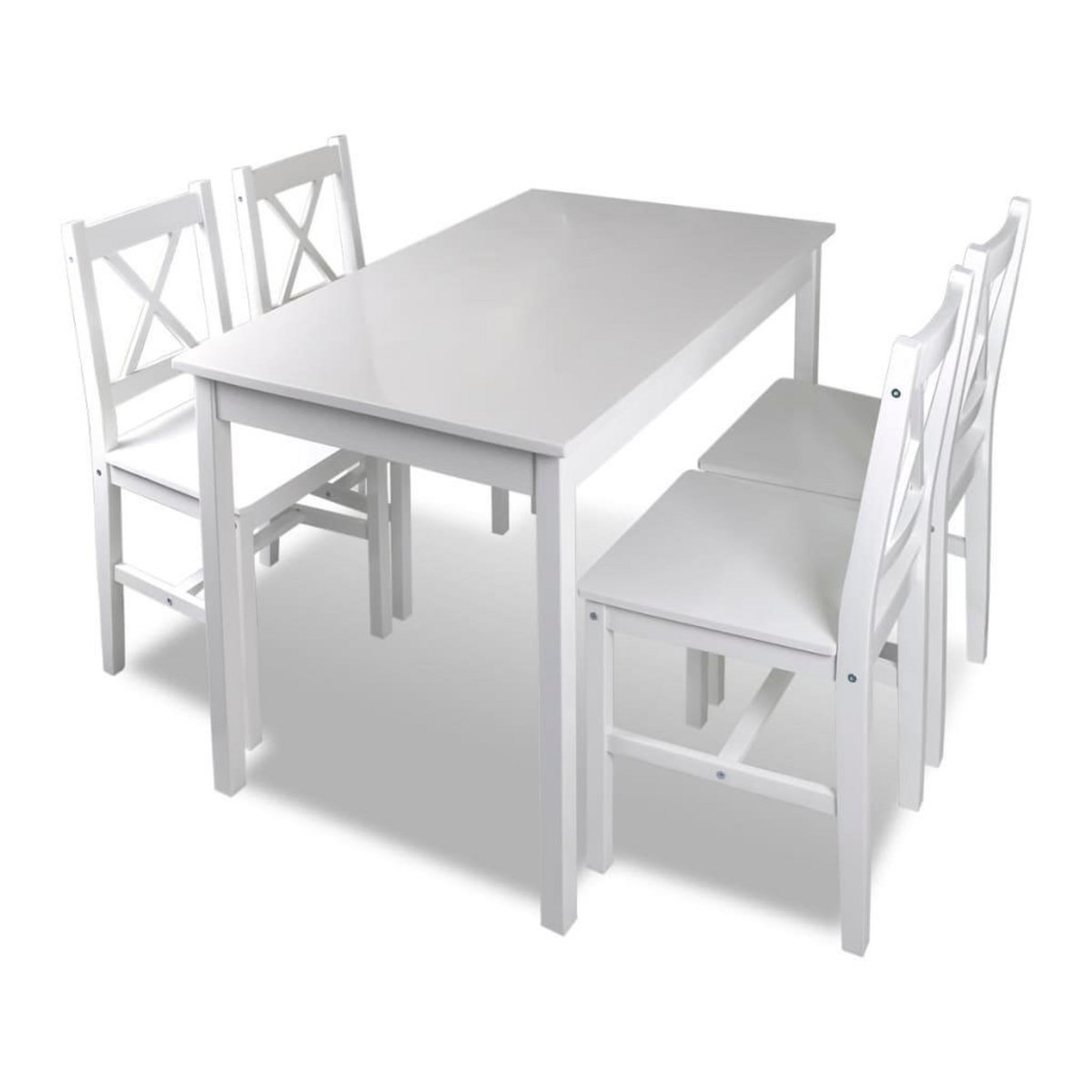 VIDAXL Ensemble de salle a manger 5 pcs Blanc