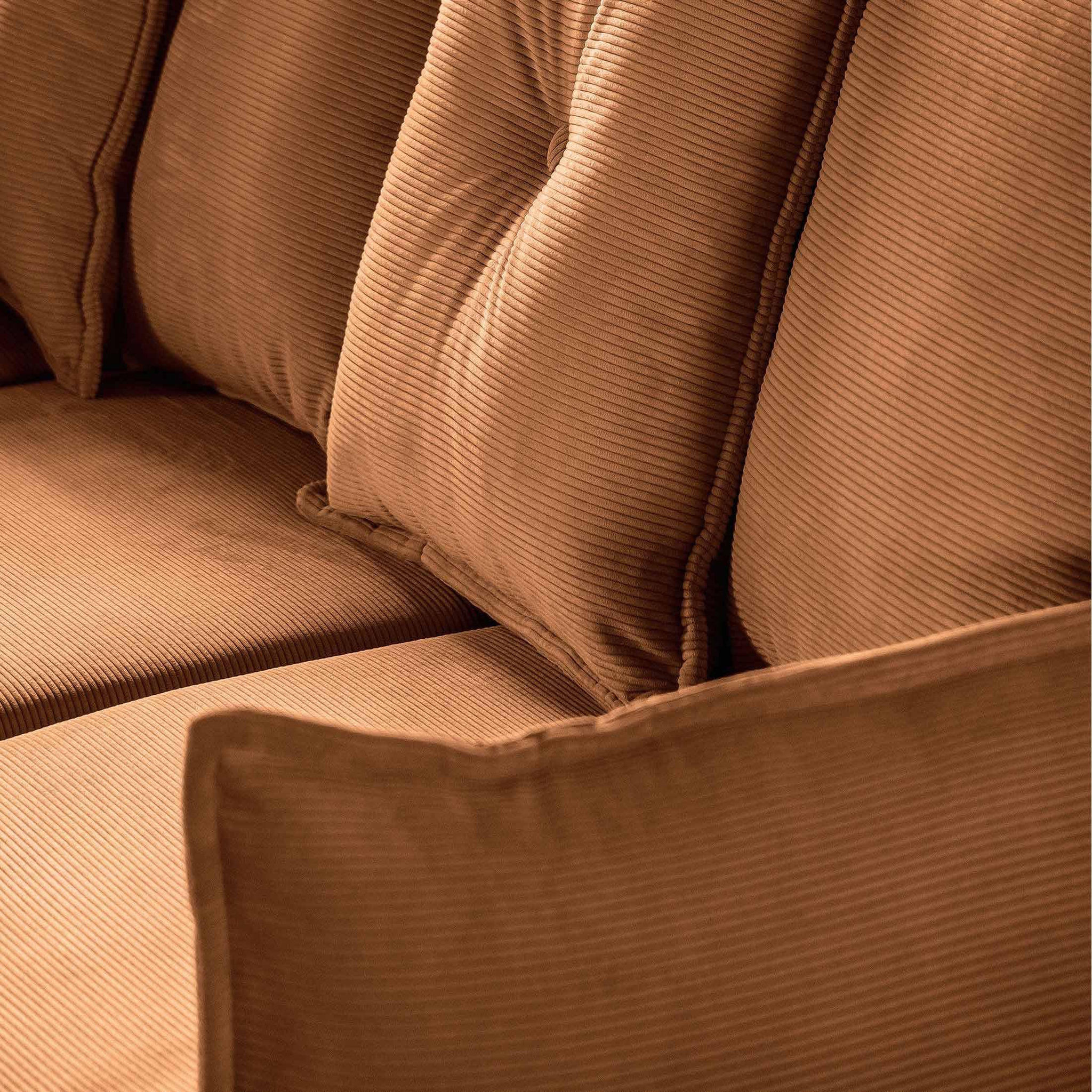 Voir la diapositive 4 : BEST MOBILIER Lena - canapé d'angle réversible 4 places - convertible avec coffre - en velours côtelé