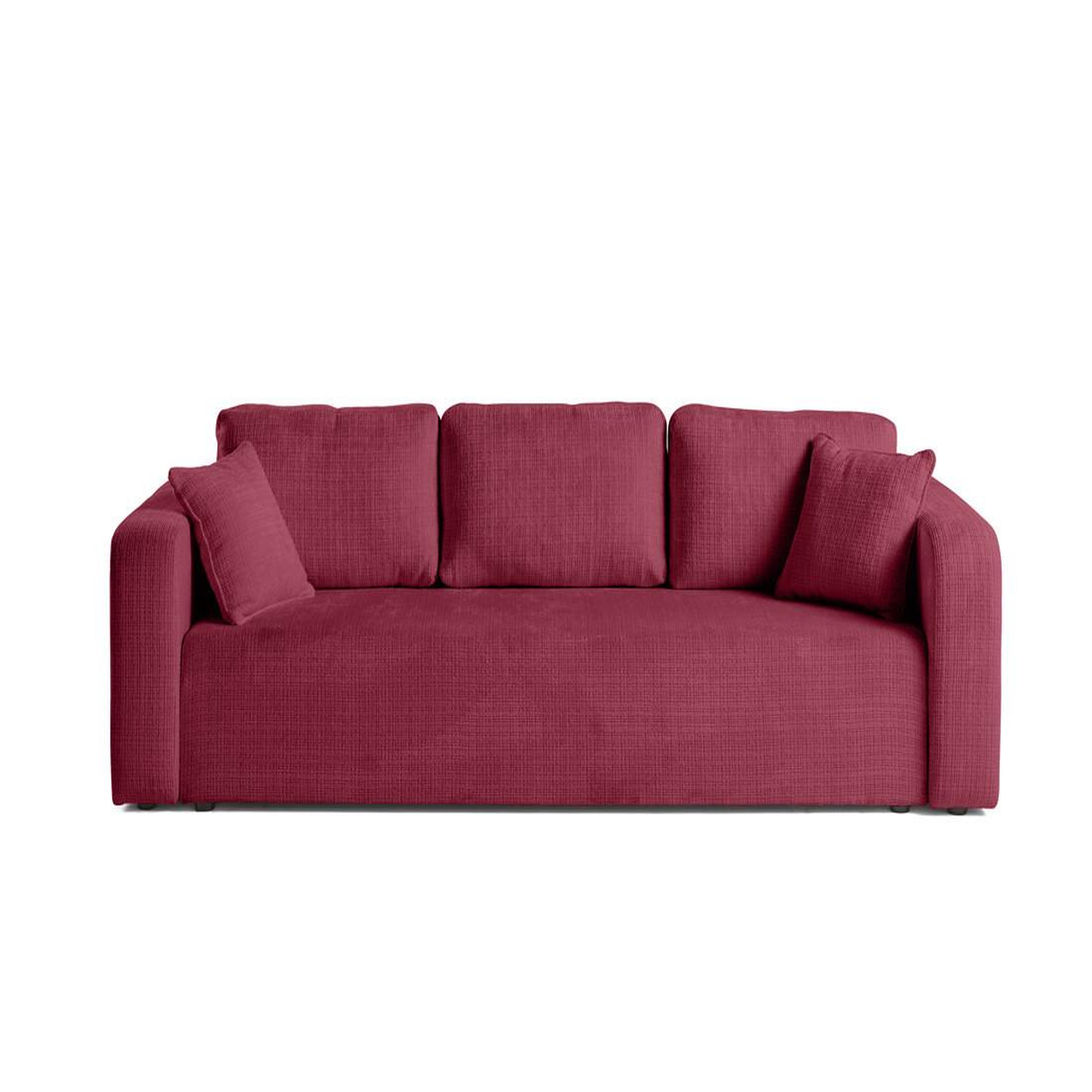 Voir la diapositive 1 : BEST MOBILIER Miro - canapé droit 3 places - convertible avec coffre - en velours texturé