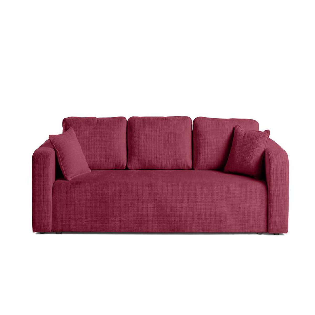 BEST MOBILIER Miro - canapé droit 3 places - convertible avec coffre - en velours texturé