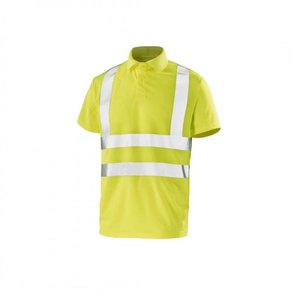  Polo haute visibilité - Manches courtes - Jaune fluo - S