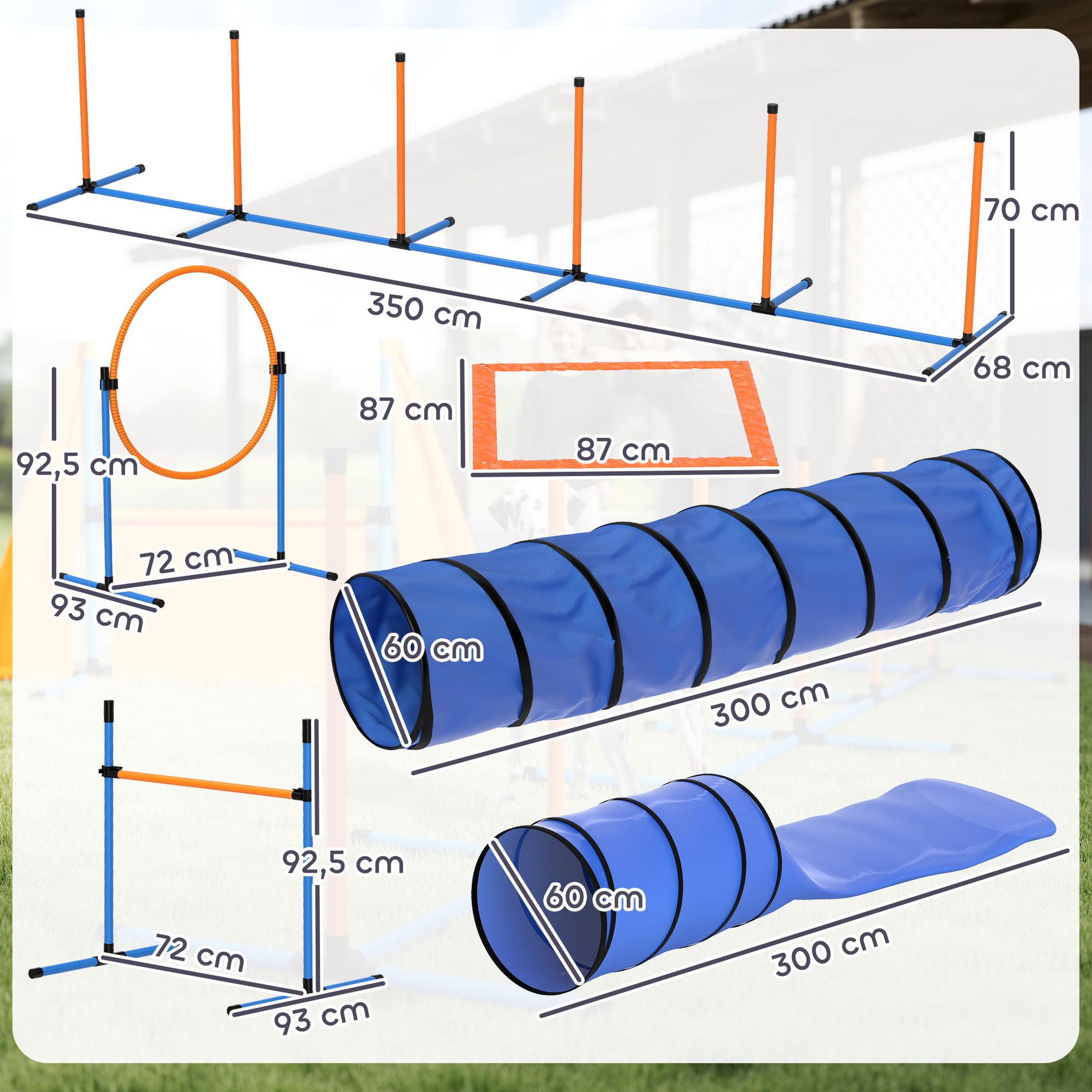 Voir la diapositive 3 : PAWHUT Kit d'agilité complet pour chien 11 pièces