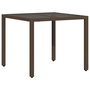 Voir la diapositive 2 : VIDAXL Table de jardin avec dessus en verre marron resine tressee