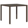 Voir la diapositive 2 : VIDAXL Table de jardin avec dessus en verre marron resine tressee