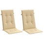 Voir la diapositive 3 : VIDAXL Coussins de chaise a dossier haut lot de 2 beige melange tissu