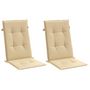 Voir la diapositive 3 : VIDAXL Coussins de chaise a dossier haut lot de 2 beige melange tissu