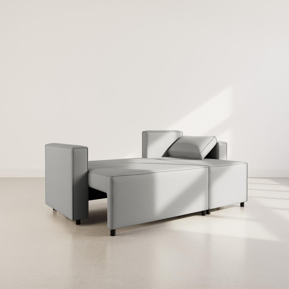 BEST MOBILIER Jonas - canapé d'angle réversible 4 places convertible avec coffre en tissu texturé