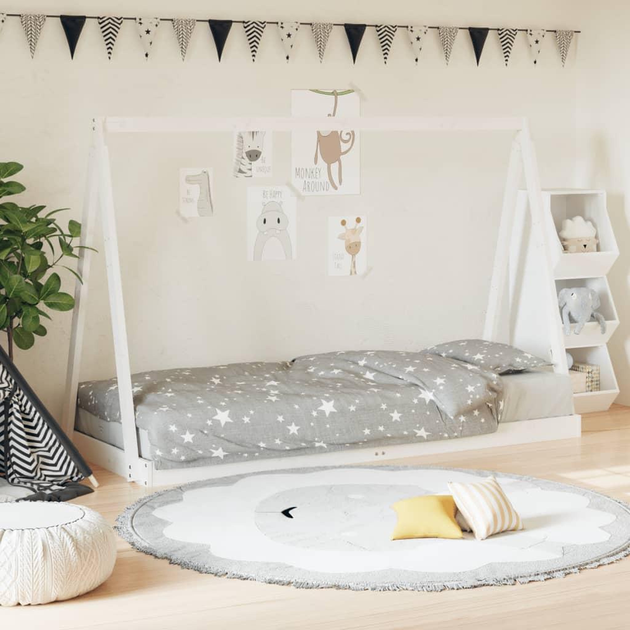 VIDAXL Cadre de lit pour enfants blanc 80x200 cm bois de pin massif