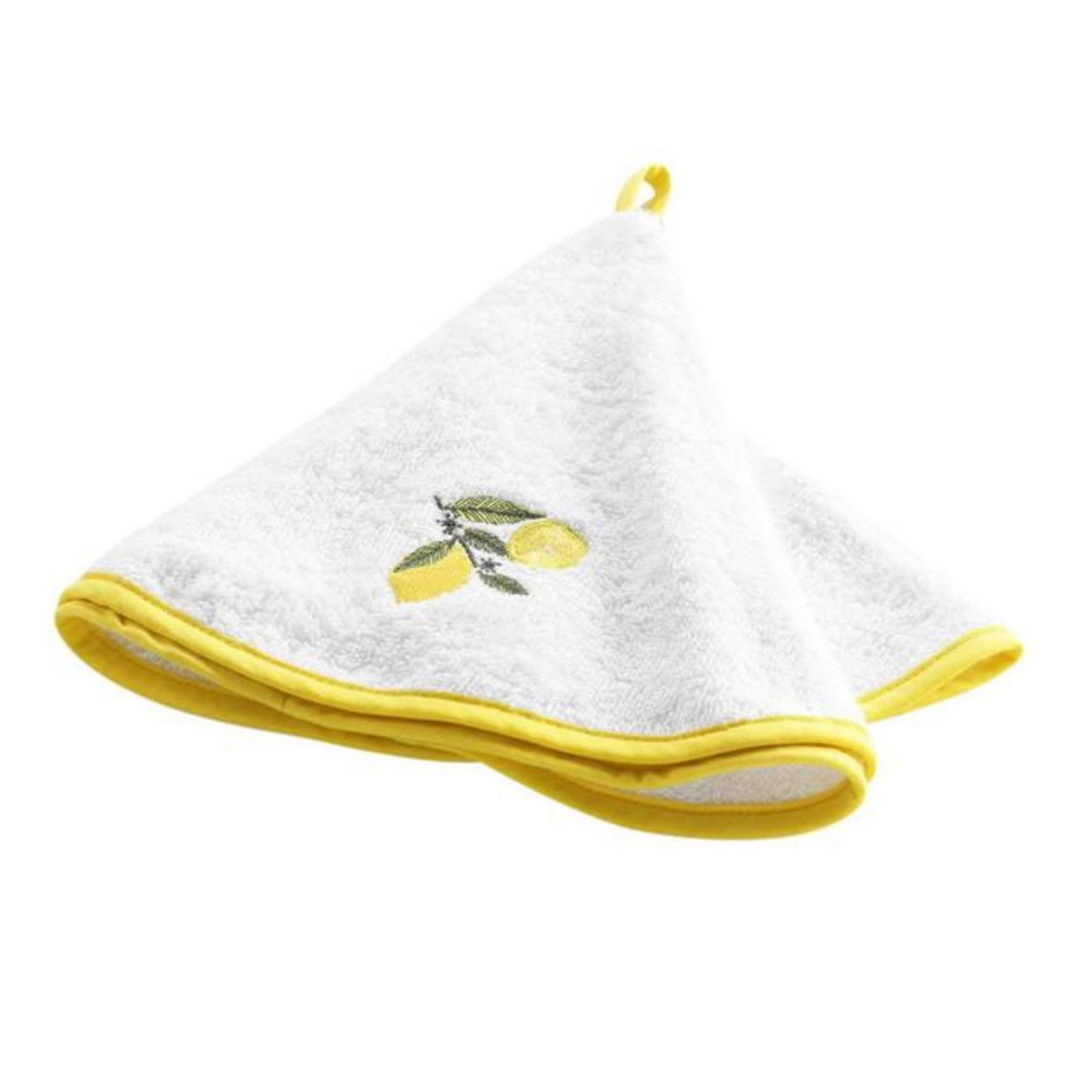 Paris Prix Essuie-Main Rond Brodé  Menton  60cm Blanc