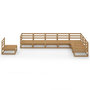 Voir la diapositive 3 : VIDAXL Salon de jardin 8 pcs marron miel bois de pin massif