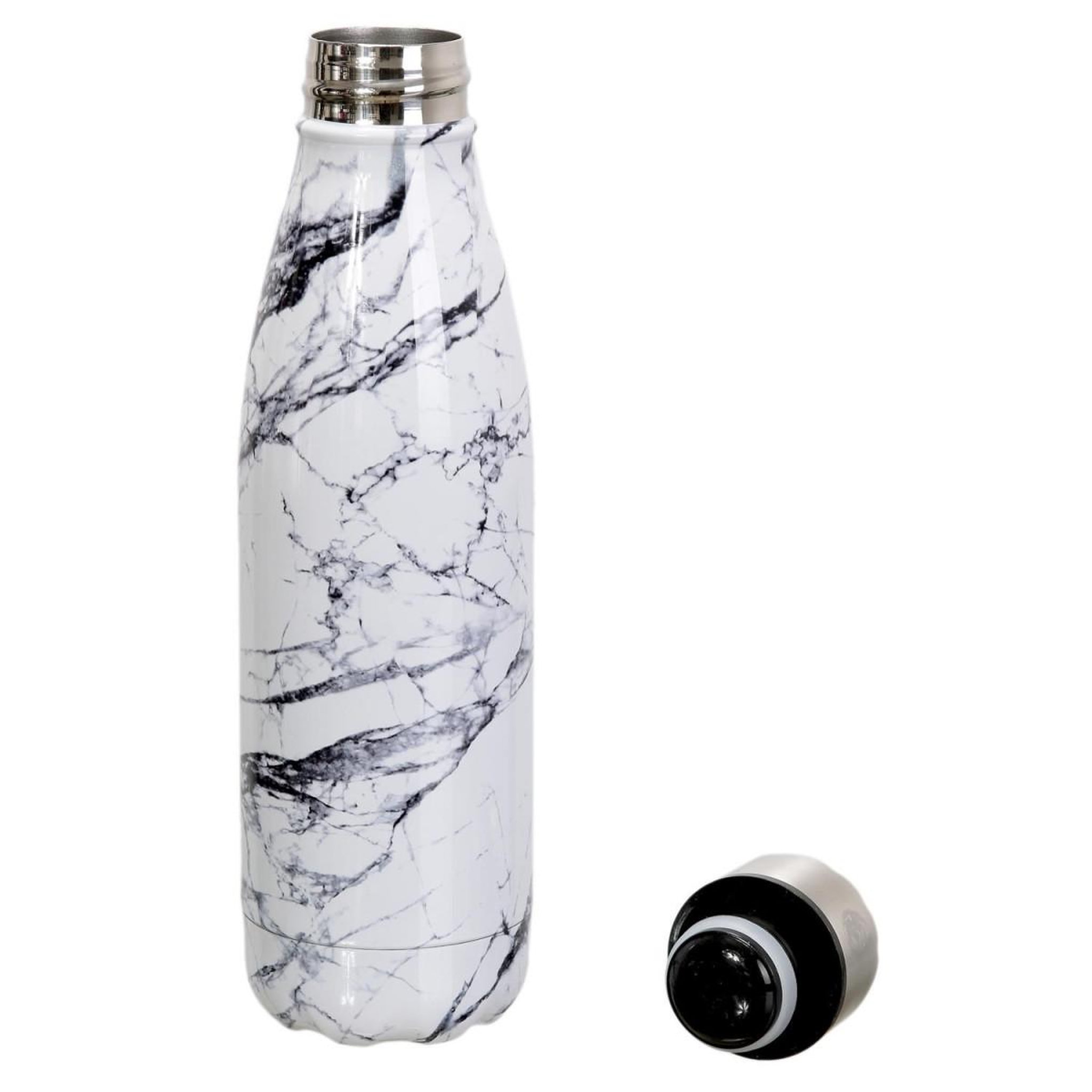 Voir la diapositive 2 : COOK CONCEPT Bouteille Isotherme  Marbrée  50cl Blanc & Gris