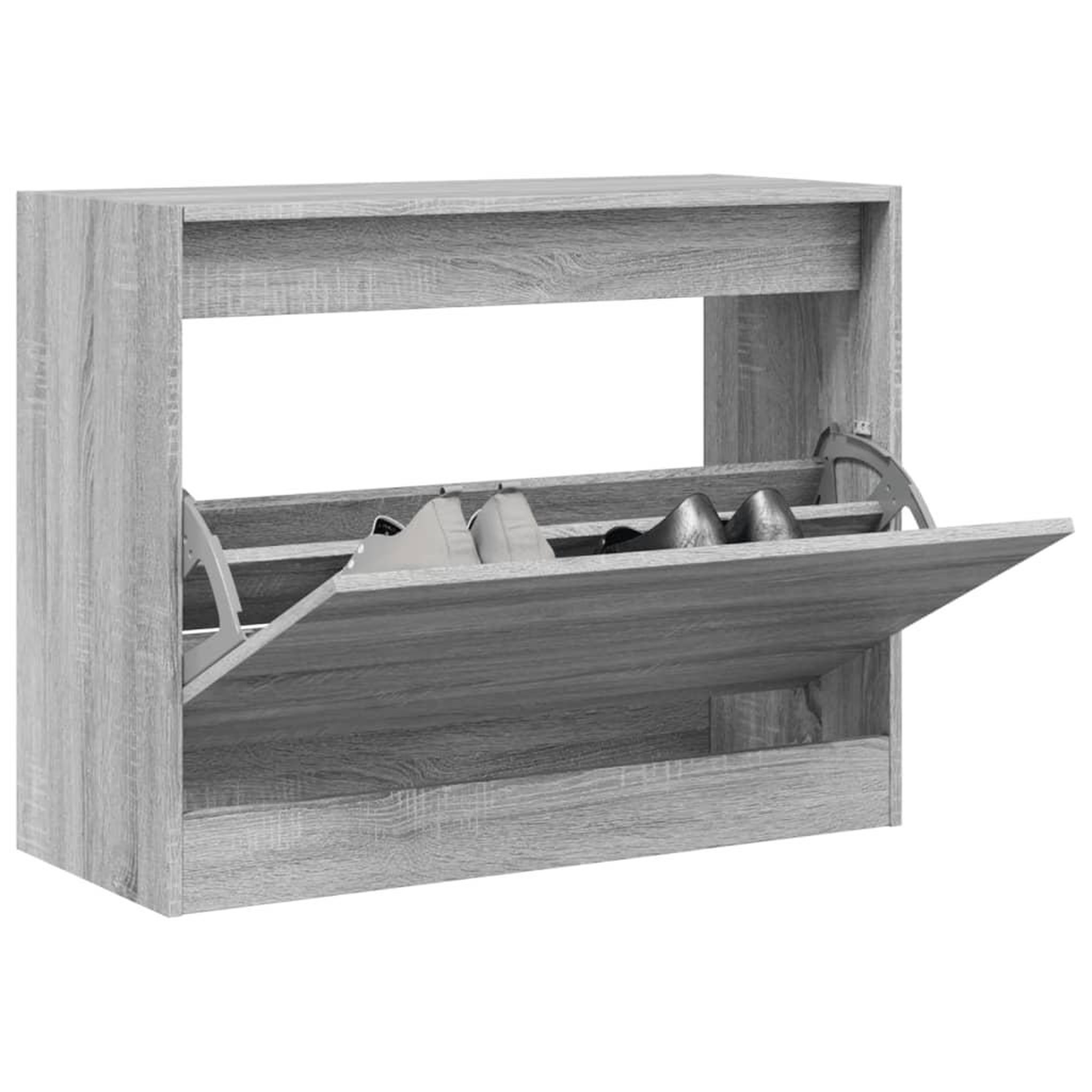 VIDAXL Armoire a chaussures sonoma gris 80x34x63 cm bois d'ingenierie