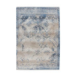 Paris Prix Tapis Imprimé Tissé à la Main  Antigua  Crème & Bleu. Coloris disponibles : Beige
