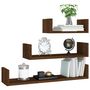 Voir la diapositive 5 : VIDAXL Etageres murales d'affichage 3 pcs Chene marron Bois ingenierie