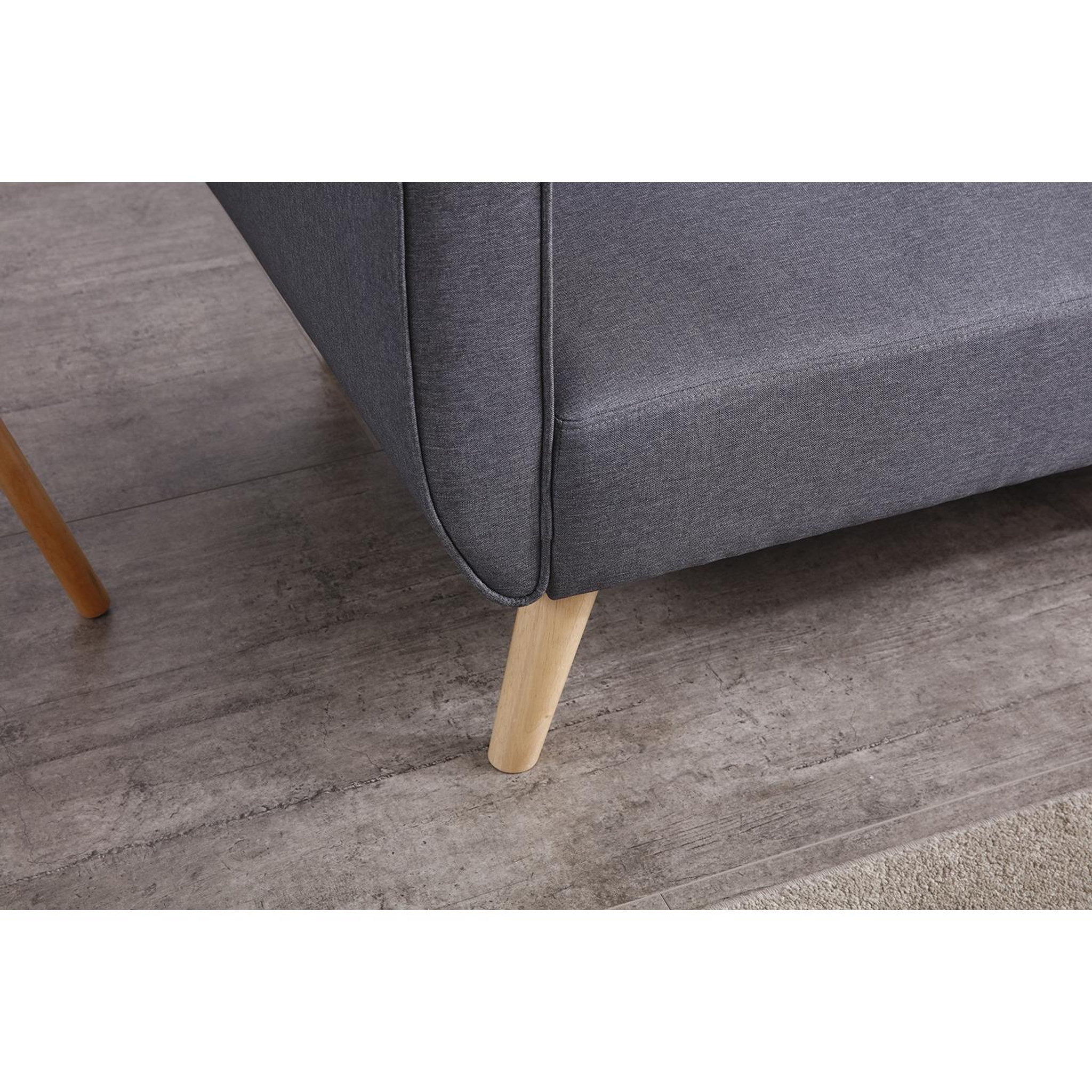 Voir la diapositive 6 : CONCEPT USINE Canapé scandinave convertible 3 places en tissu gris berlin