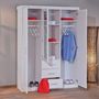 Voir la diapositive 4 : Paris Prix Armoire 3 Portes & 3 Tiroirs  Angel  190cm Blanc