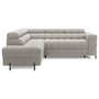 Voir la diapositive 1 : BEST MOBILIER Elisa - canapé d'angle gauche 5 places convertible avec coffre et têtières réglables en tissu bouclette