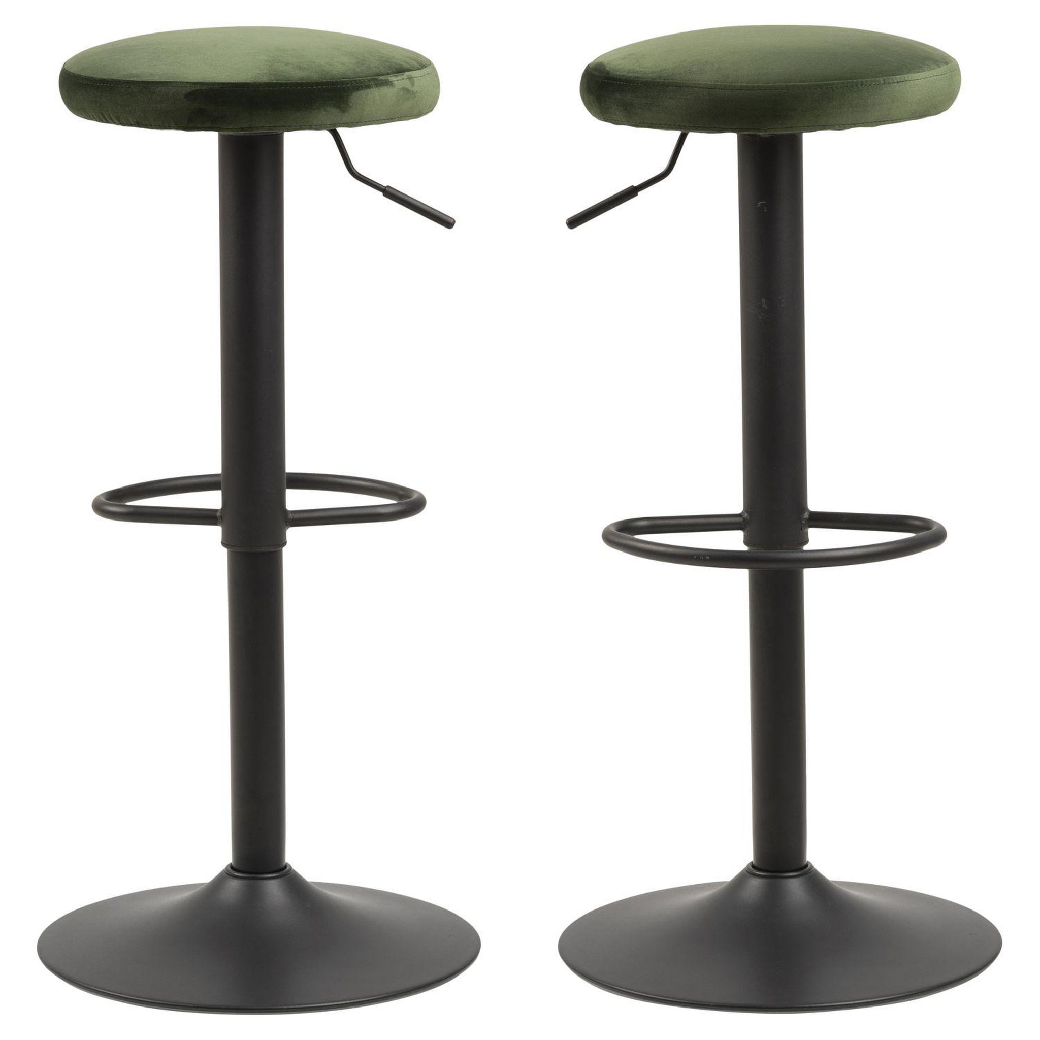 Voir la diapositive 4 : TOILINUX Lot de 2 tabourets de bar finch avec repose pieds et hauteur réglable en tissu et métal
