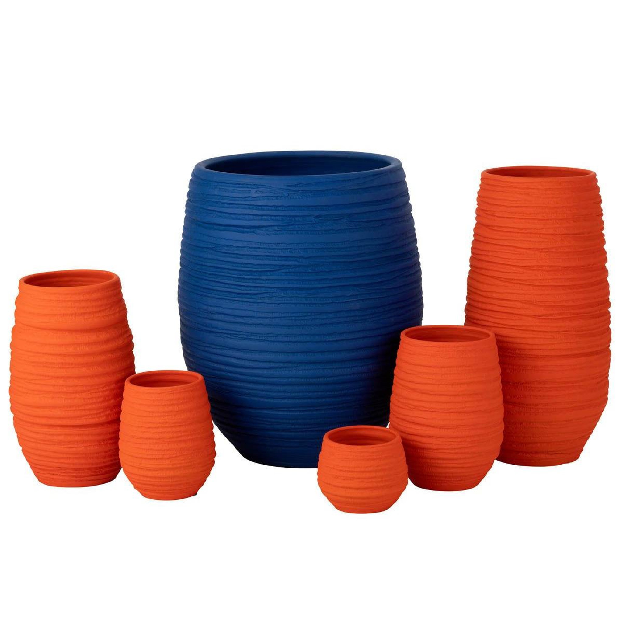 Voir la diapositive 2 : J-LINE Vase en céramique  fiesta  30cm orange