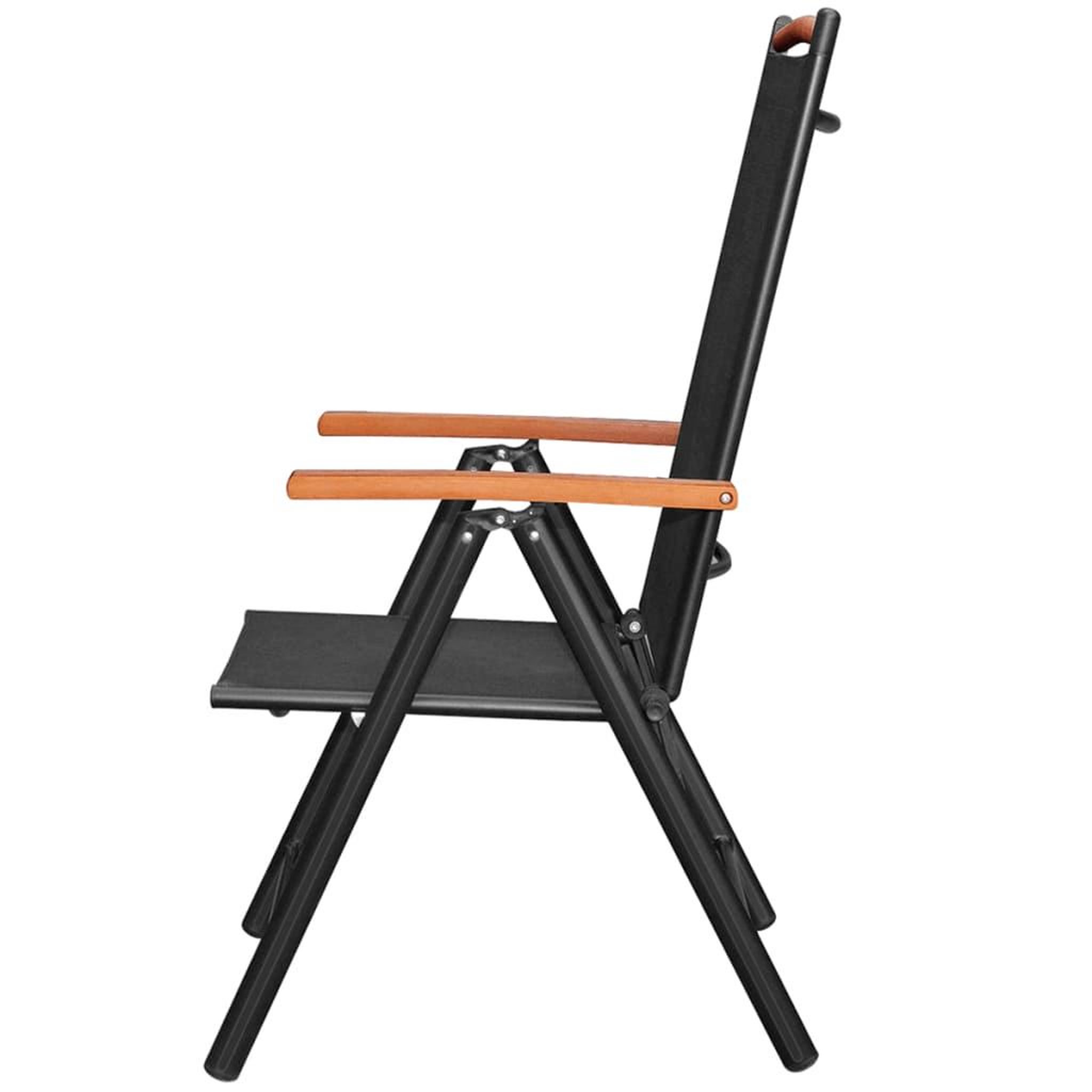 Voir la diapositive 4 : VIDAXL Chaises de jardin pliables lot de 4 aluminium et textilene noir