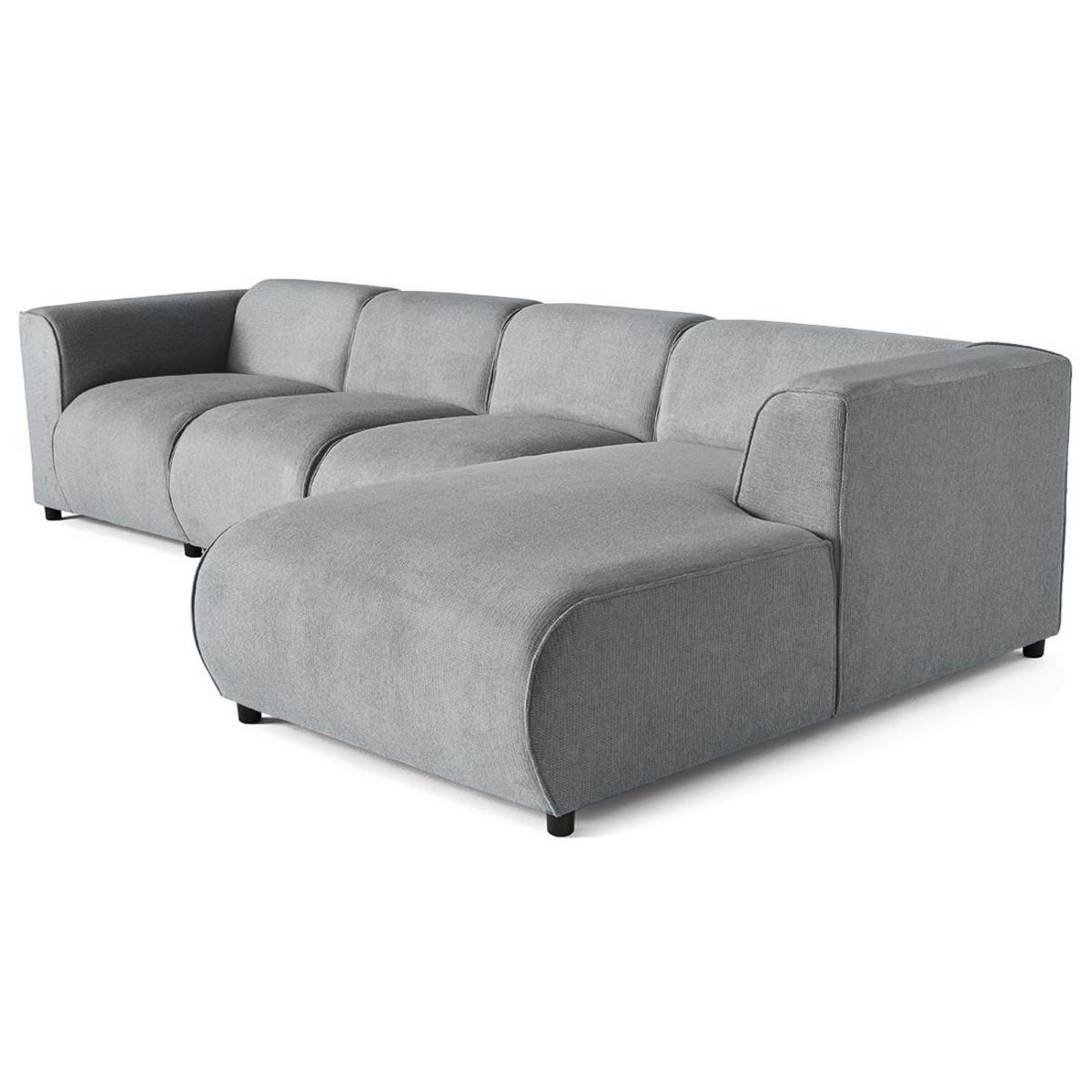 LISA DESIGN Suaro - canapé modulable d'angle droit 5 places en tissu texturé